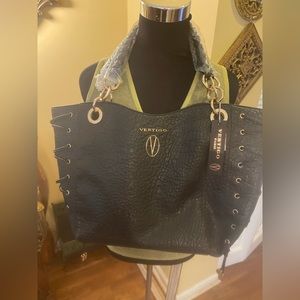 Vertigo Paris Black Faux Pebble Leather Handbag - NWT